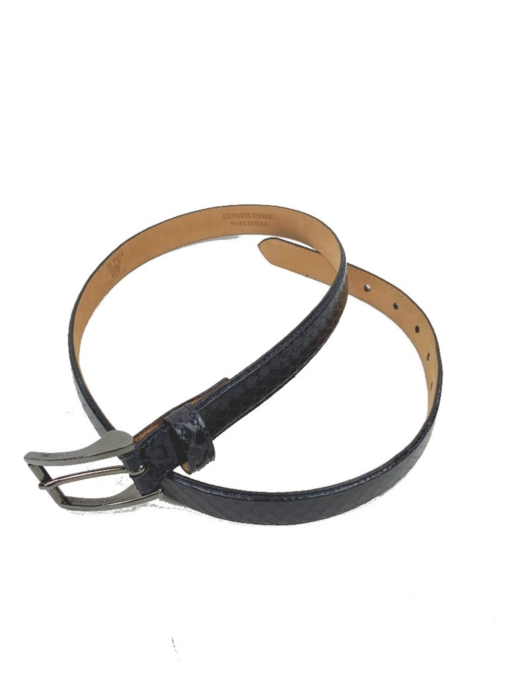 Genuine Snake Skin Black Belt from The Worth Collection Sz M